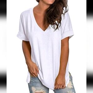 NWT White V-Neck Oversized Shein Tshirt
